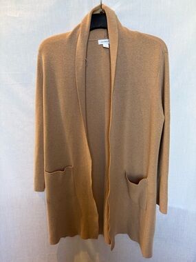 Liz Claiborne Open Front Long Cardigan Sweater - Camel Size Large